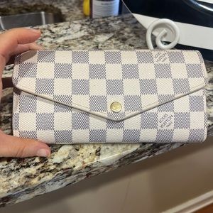 Authentic Louis Vuitton Damien Azur Canvas Sarah Wallet